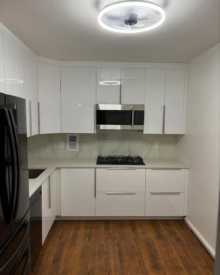 Renovated kitchen with quartz countertops in Harvard